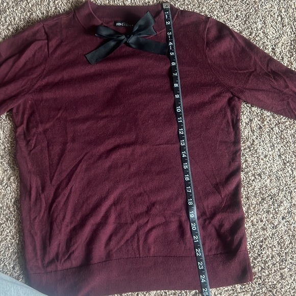 J crew burgundy sweater with cute bow on front. - Picture 7 of 7